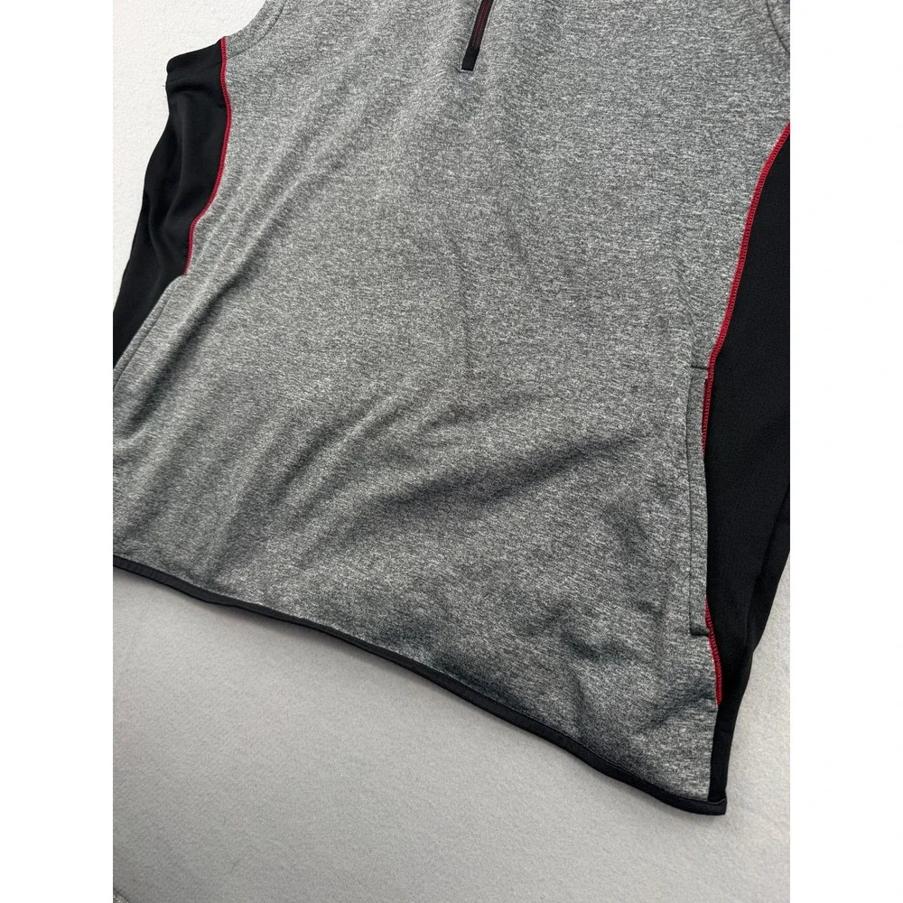 Adidas Climaheat Golf Vest Mens Large Gray/Black Quarter Zip Athletic Pullover